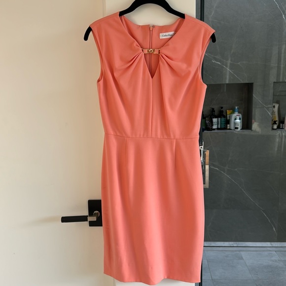 Calvin Klein Dresses Calvin Klein Melon Color Dress With Detail